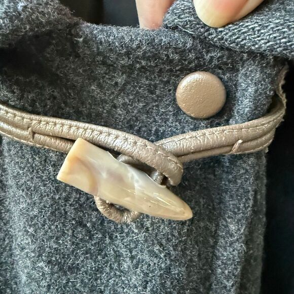 JG Hook Charcoal Grey Wool Hooded Duffle Coat Horn Loop XL - Picture 3 of 7